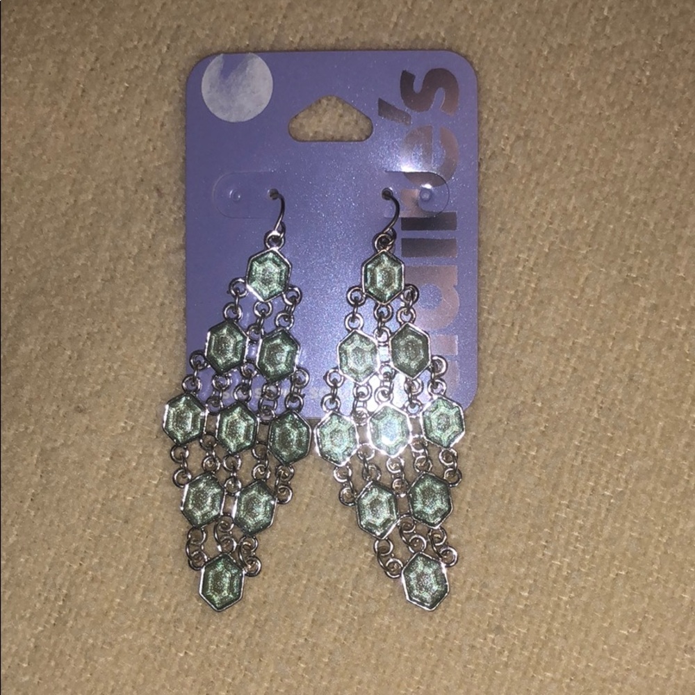 Green Dangling Earrings